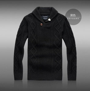 2016 Sale Top "european And American Style Men Sweater Sudaderas Australian Men's Winter Thick Wool Sweater Coat Lapel Pullover