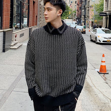 Load image into Gallery viewer, Web celebrity sweater men winter autumn 2018 new Korean youth round collar half high collar jacket slim fashion.