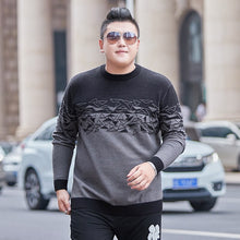 Load image into Gallery viewer, Large 8XL Men's Brand Autumn Dress Fat Guy Irregular Pattern Round Neck Loose Fit Personality Sweater Fashion Knitted Sweater