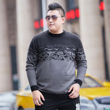 Load image into Gallery viewer, Large 8XL Men's Brand Autumn Dress Fat Guy Irregular Pattern Round Neck Loose Fit Personality Sweater Fashion Knitted Sweater