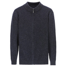 Load image into Gallery viewer, new arrival 100%cashmere knit men fashion o-neck zipper cardigan sweater solid color S-3XL retail wholesale