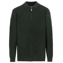 Load image into Gallery viewer, new arrival 100%cashmere knit men fashion o-neck zipper cardigan sweater solid color S-3XL retail wholesale