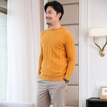 Load image into Gallery viewer, 2018 Newest Hot Sales Men's Knitted Cashmere Sweater O-collar Solid color Twist flower style Soft warmth High-quality Pullovers