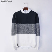Load image into Gallery viewer, Autumn Casual Mens Fashion Sweater Winter Fashion Brand Patchwork Pullover Sweater Regular Fit Warm Knitting Clothes Sweatercoat