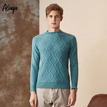 Load image into Gallery viewer, Mens Sweaters 2019 New Arrival 100 Cashmere Sweater Men Ribbed Long Sleeve Top Crew Neck Sweater Loose Knitted Pullovers Jumper