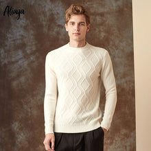 Load image into Gallery viewer, Mens Sweaters 2019 New Arrival 100 Cashmere Sweater Men Ribbed Long Sleeve Top Crew Neck Sweater Loose Knitted Pullovers Jumper