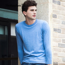 Load image into Gallery viewer, Baishanglinna 2019 New Winter Wool Sweater O-Neck Casual Slim Fit Warm Knitting Mens Sweaters Solid Color Cashmere Pullovers