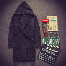 Load image into Gallery viewer, Winter Warm Large Lapel Oversized Korean Male Long Cardigan Men Hooded Sweater Coat Plus Size 4XL Black Grey