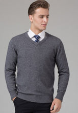 Load image into Gallery viewer, 2017 Hot sale Men&#39;s Sweater 100% Pure Cashmere Knitted Winter Warm Pullovers V-neck Long Sleeve Standard Sweaters