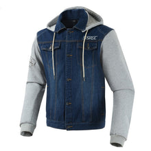 Load image into Gallery viewer, SSPEC Mens Denim motorcycle jacket Off-Road Racing hoodies Motorbike motorcross Protective Gear fashion casual  sweater jacket