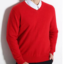 Load image into Gallery viewer, ailaile 2018 winter warm thick sweater men brand 100% pure cashmere sweater O-Neck long sleeve soft knitted formal pullover