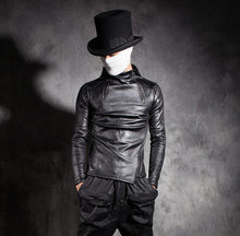 Load image into Gallery viewer, Autumn winter t shirt men new korean head tapping shirt men personality punk wind plus velvet thick long-sleeved sweater black
