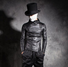 Load image into Gallery viewer, Autumn winter t shirt men new korean head tapping shirt men personality punk wind plus velvet thick long-sleeved sweater black