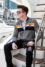 Load image into Gallery viewer, sweaters men 2017 men's sweater slim patchwork Tace&amp;shark men sweater brand cotton casual Billionaire Stand collar long-sleeved