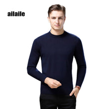 Load image into Gallery viewer, ailaile 2018 winter warm thick sweater men brand 100% pure cashmere sweater O-Neck long sleeve soft knitted formal pullover