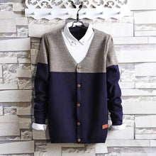 Load image into Gallery viewer, Fake two-piece sweater 2018 spring new round Sweather men's sweaters spring and autumn jackets sweater