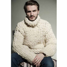 Load image into Gallery viewer, Winter Super chunky Men's Turtleneck Sweater Loose casual handmade thick wool Sweater coat Thick warm male winter clothing