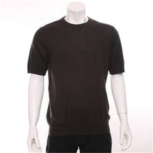 Load image into Gallery viewer, 100%goat cashmere Oneck knit men fashion short sleeve pullover sweater H-straight solid color S/2XL