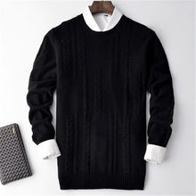 Load image into Gallery viewer, 100%cashmere twisted knit men fashion casual Oneck loose H-straight bottoming pullover sweater 5color S-2XL