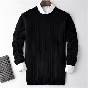 100%cashmere twisted knit men fashion casual Oneck loose H-straight bottoming pullover sweater 5color S-2XL