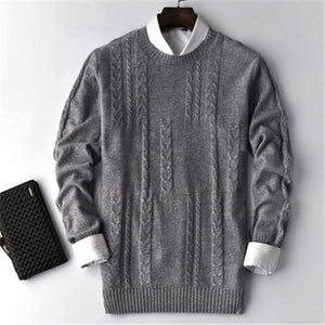 100%cashmere twisted knit men fashion casual Oneck loose H-straight bottoming pullover sweater 5color S-2XL