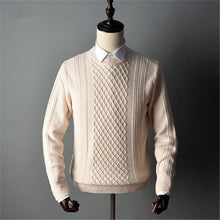 Load image into Gallery viewer, 100%goat cashmere twisted knit men smart casual Oneck thick pullover sweater solid color S-2XL