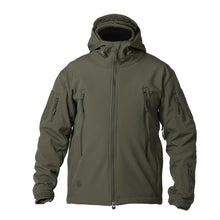 Load image into Gallery viewer, outdoor shark skin soft shell jacket men's camping waterproof windproof sweater sports tactical breathable super elasticity coat