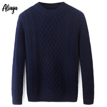 Load image into Gallery viewer, Winter Thick Warm 100% Goat Cashmere Sweater Men Brand Pullover Sweater Rib Knit Fashion Korean Streetwear Plus Size Jumpers