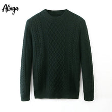 Load image into Gallery viewer, Winter Thick Warm 100% Goat Cashmere Sweater Men Brand Pullover Sweater Rib Knit Fashion Korean Streetwear Plus Size Jumpers
