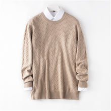 Load image into Gallery viewer, pure cashmere solid knit men smart casual Oneck slim pullover sweater camel 9color S-3XL