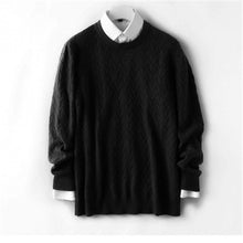 Load image into Gallery viewer, pure cashmere solid knit men smart casual Oneck slim pullover sweater camel 9color S-3XL