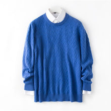 Load image into Gallery viewer, pure cashmere solid knit men smart casual Oneck slim pullover sweater camel 9color S-3XL