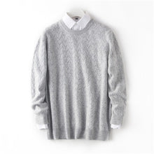 Load image into Gallery viewer, pure cashmere solid knit men smart casual Oneck slim pullover sweater camel 9color S-3XL