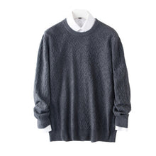 Load image into Gallery viewer, pure cashmere solid knit men smart casual Oneck slim pullover sweater camel 9color S-3XL