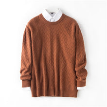 Load image into Gallery viewer, pure cashmere solid knit men smart casual Oneck slim pullover sweater camel 9color S-3XL