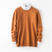 Load image into Gallery viewer, pure cashmere solid knit men smart casual Oneck slim pullover sweater camel 9color S-3XL