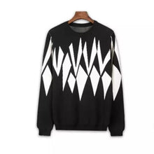 Load image into Gallery viewer, new fashion pure cashmere knit men Oneck patchwork loose thick pullover sweater black 2color S-2XL
