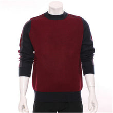 Load image into Gallery viewer, new fashion 100%goat cashmere knit men patchwork color thick pullover sweater Oneck H-straight S-2XL