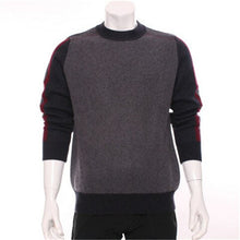 Load image into Gallery viewer, new fashion 100%goat cashmere knit men patchwork color thick pullover sweater Oneck H-straight S-2XL