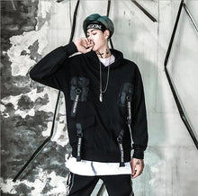 Load image into Gallery viewer, New dark multi-pocket personality woven bandwidth loose hooded sweater autumn nightclub hair stylist hip hop hip-hop coat