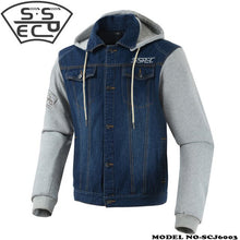 Load image into Gallery viewer, SSPEC NEW Mens Denim motorcycle jacket Off-Road Racing hoodie Motorbike motorcross Protective Gear fashion casual sweater jacket